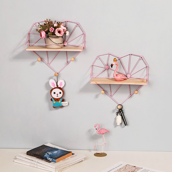 Heart Shelf Pink - Wall shelf and floating shelf | Shop wall decoration & home decoration items