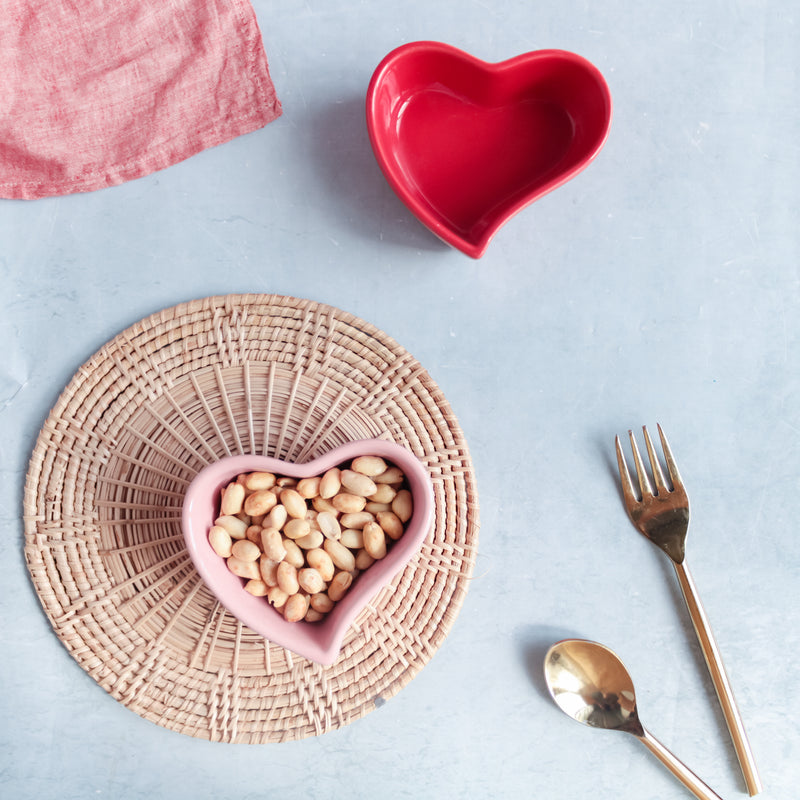 Heart Bowl Set of 2 - Bowl,ceramic bowl, snack bowls, curry bowl, popcorn bowls | Bowls for dining table & home decor