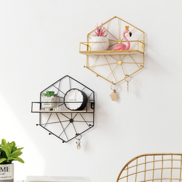 Hexagon Shelf - Wall shelf and floating shelf | Shop wall decoration & home decoration items