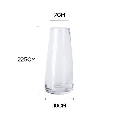 Transparent Glass Vase - Flower vase for home decor, office and gifting | Home decoration items