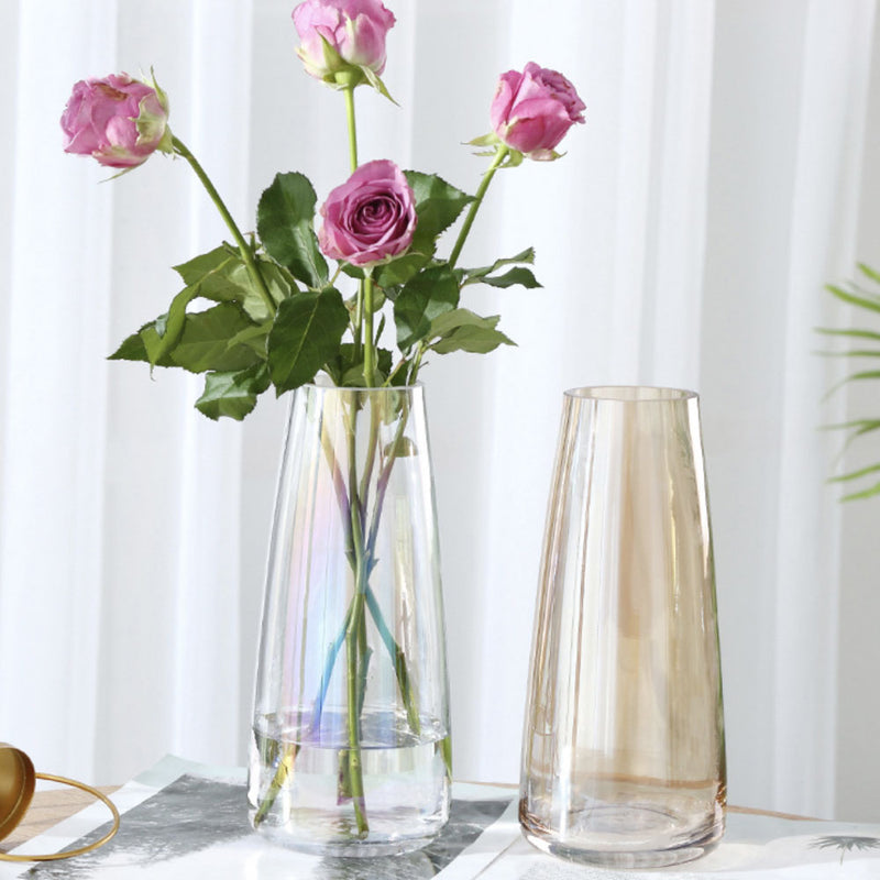 Transparent Glass Vase - Flower vase for home decor, office and gifting | Home decoration items