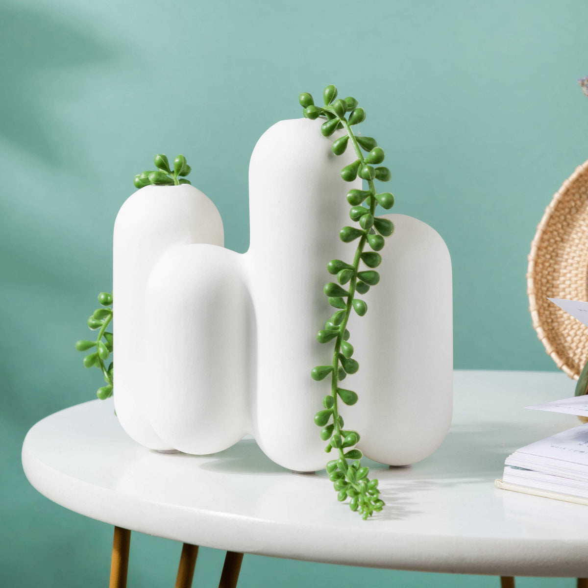 Dual Bud Ceramic Vase