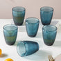 Crystal Tumbler Blue Set Of 6 250 ml