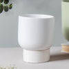 White Ceramic Plant Pot - Flower vase for home decor, office and gifting | Home decoration items