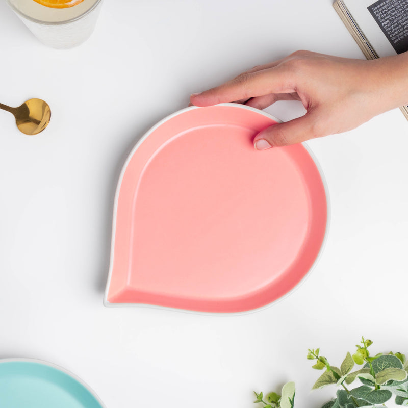 Dew Pink Snack Plate 8 Inch - Serving plate, snack plate, dessert plate | Plates for dining & home decor