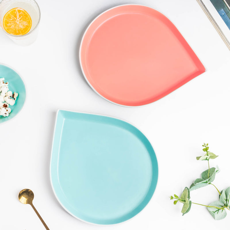 Dew Pink And Blue 19 Piece Pasta Snack Set For 6