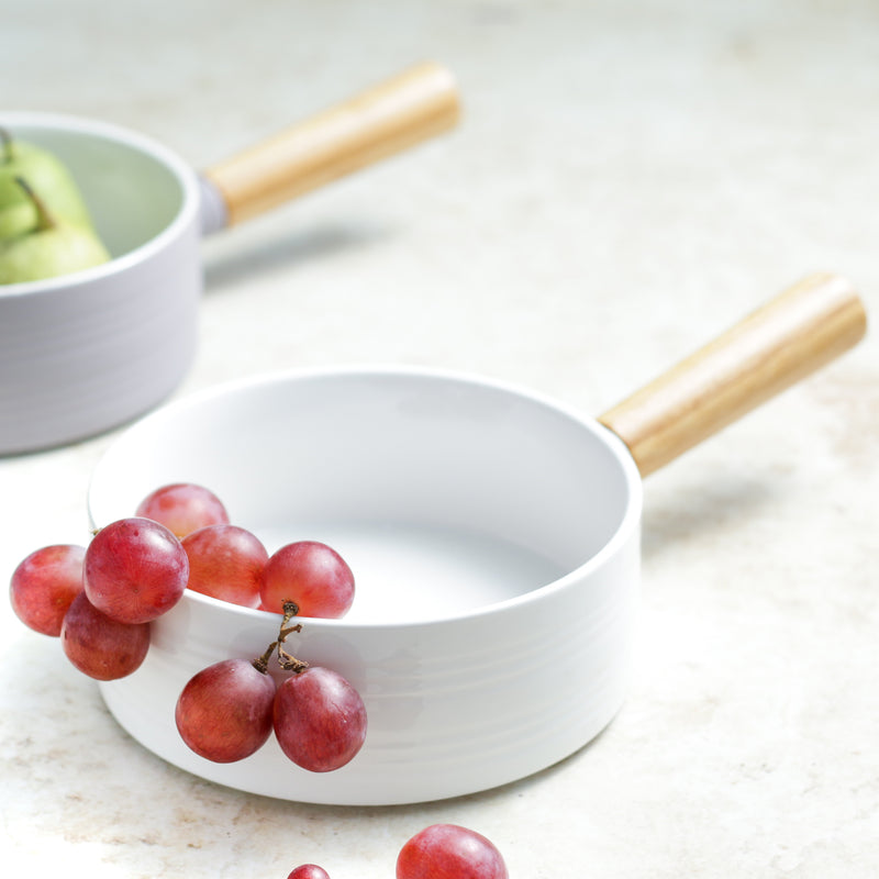 White Bowl with Handle - Serving bowls, noodle bowl, snack bowl, popcorn bowls | Bowls for dining & home decor