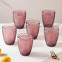 Rose Crystal Tumbler Glass Mauve Set Of 6 250 ml