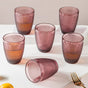 Rose Crystal Tumbler Glass Mauve Set Of 6 250 ml