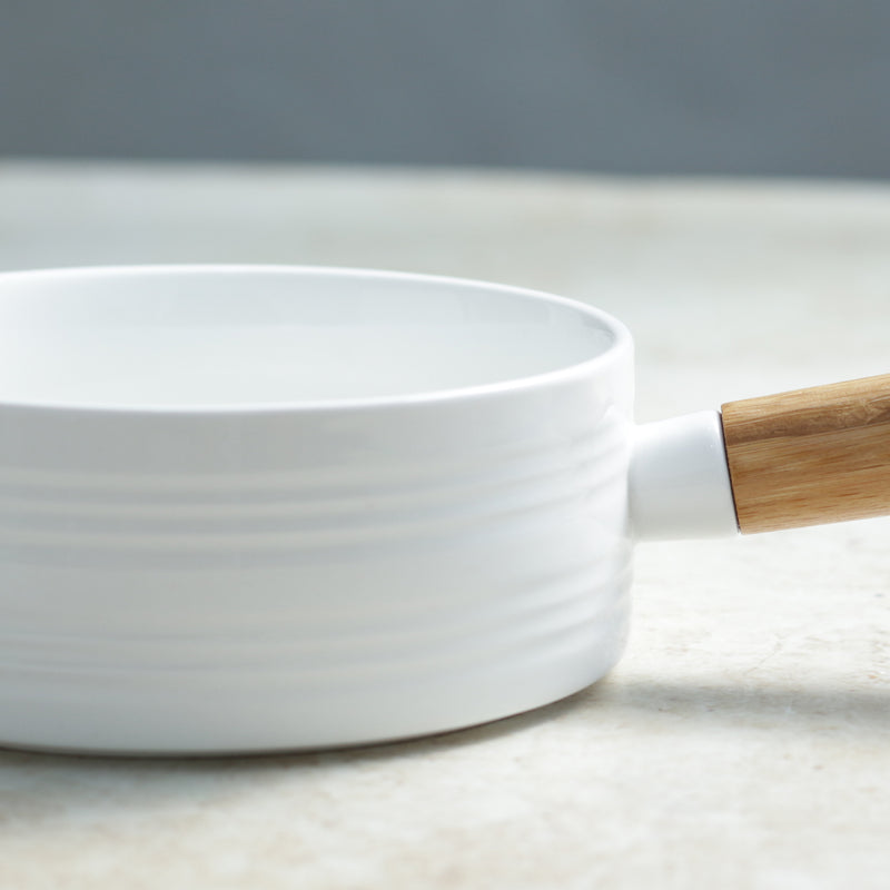 White Bowl with Handle - Serving bowls, noodle bowl, snack bowl, popcorn bowls | Bowls for dining & home decor