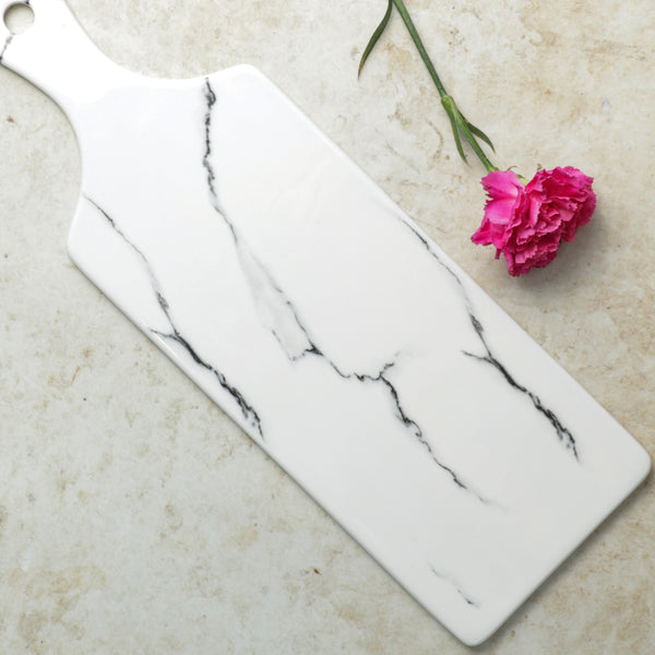 Rectangle Marble Platter White