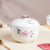 Sakura White Casserole Pot Large - Serving bowl with lid, ceramic bowls with lids, noodle bowl, oven bowl, bowl with handle | Bowls for dining table & home decor