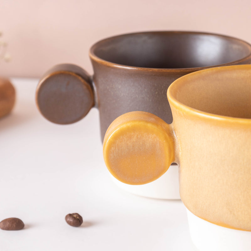 Stackable Ceramic Cup Beige 200 ml- Tea cup, coffee cup, cup for tea | Cups and Mugs for Office Table & Home Decoration