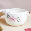Sakura White Casserole Pot Large - Serving bowl with lid, ceramic bowls with lids, noodle bowl, oven bowl, bowl with handle | Bowls for dining table & home decor