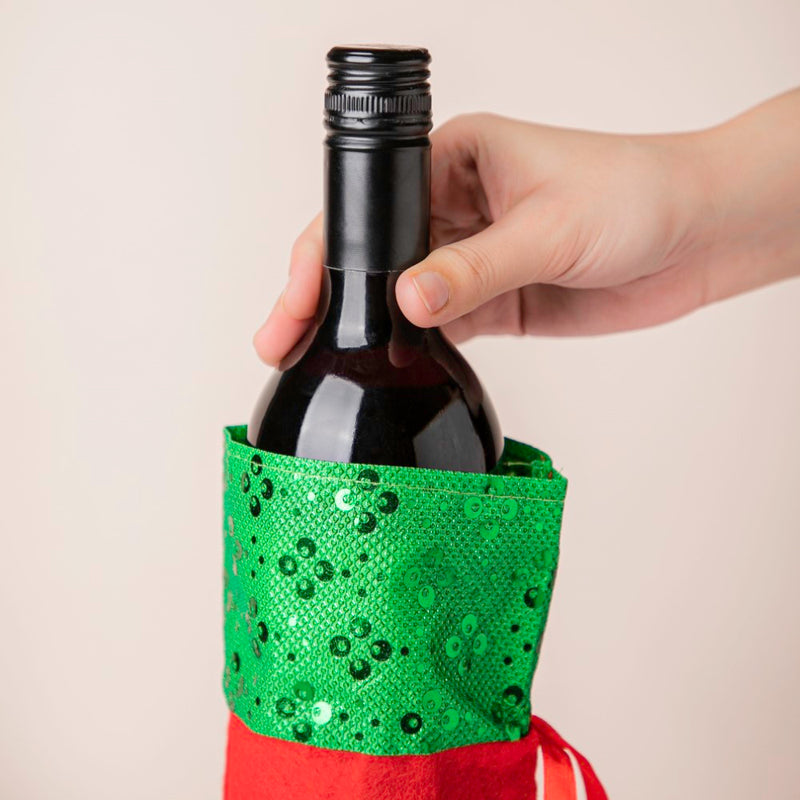 Snowman Christmas Gift Bag For Wine Red