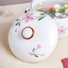 Sakura White Casserole Pot Large - Serving bowl with lid, ceramic bowls with lids, noodle bowl, oven bowl, bowl with handle | Bowls for dining table & home decor