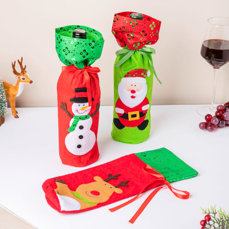 Snowman Wine Bottle Gift Bag 12 Inch