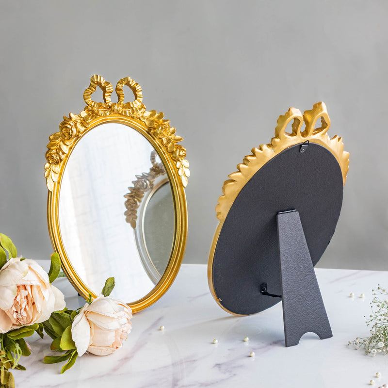 Bow Gold Mirror - Dressing table mirror and makeup vanity mirror online | Room decor items
