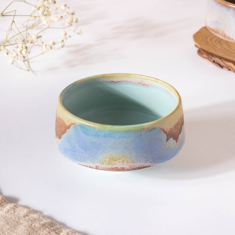 Small Blue Ombre Dip Bowl 100 ml - Bowl, ceramic bowl, dip bowls, chutney bowl, dip bowls ceramic | Bowls for dining table & home decor 