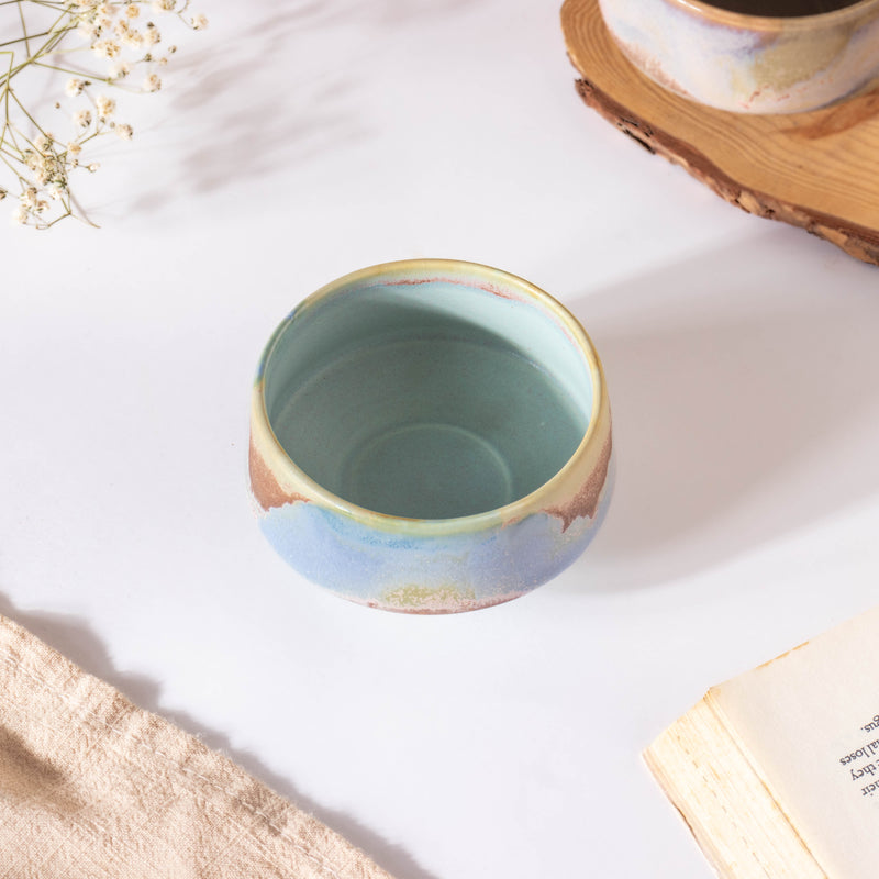 Small Blue Ombre Dip Bowl 100 ml - Bowl, ceramic bowl, dip bowls, chutney bowl, dip bowls ceramic | Bowls for dining table & home decor 