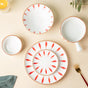 Teardrop Red 21 Piece Dinner Set For 6