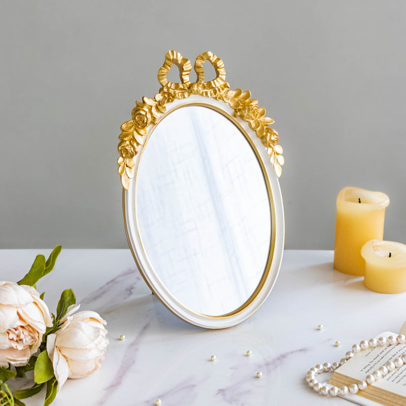Bow Gold Mirror - Dressing table mirror and makeup vanity mirror online | Room decor items