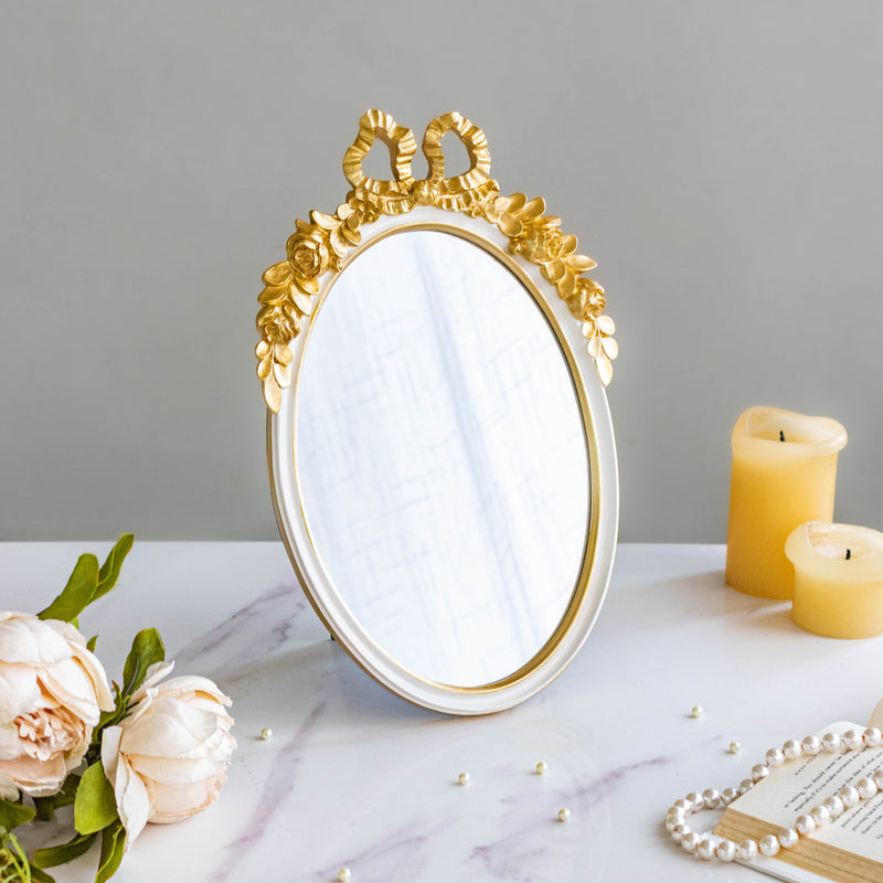 Bow Gold Mirror - Dressing table mirror and makeup vanity mirror online | Room decor items