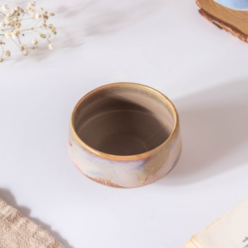 Small Beige Ombre Dip Bowl 100 ml - Bowl, ceramic bowl, dip bowls, chutney bowl, dip bowls ceramic | Bowls for dining table & home decor 