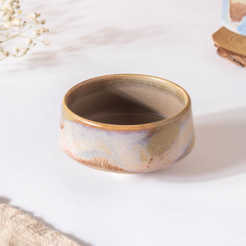 Small Beige Ombre Dip Bowl 100 ml - Bowl, ceramic bowl, dip bowls, chutney bowl, dip bowls ceramic | Bowls for dining table & home decor 