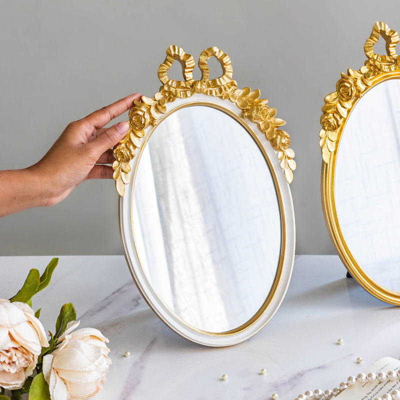 Bow Gold Mirror - Dressing table mirror and makeup vanity mirror online | Room decor items