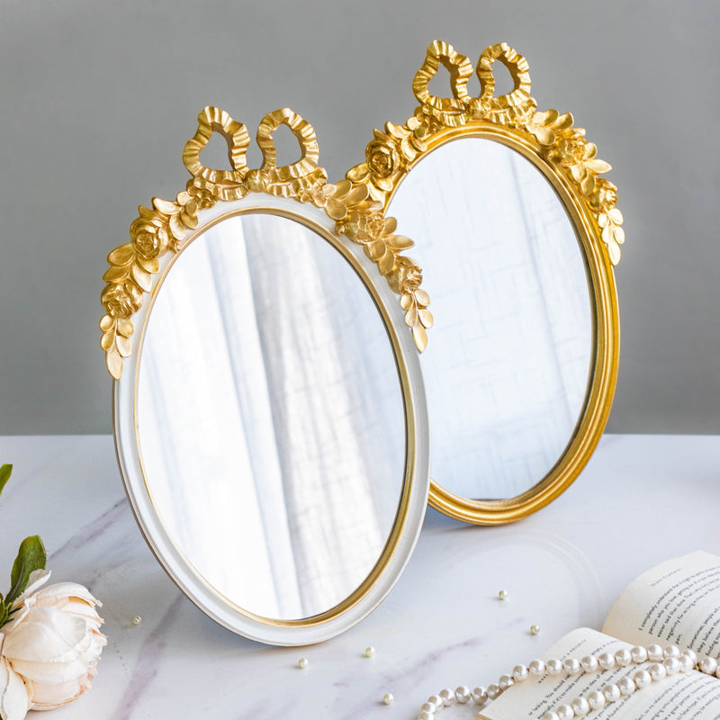 Bow Gold Mirror - Dressing table mirror and makeup vanity mirror online | Room decor items