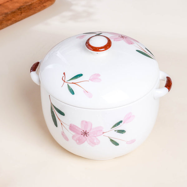 Sakura White Casserole Pot Medium