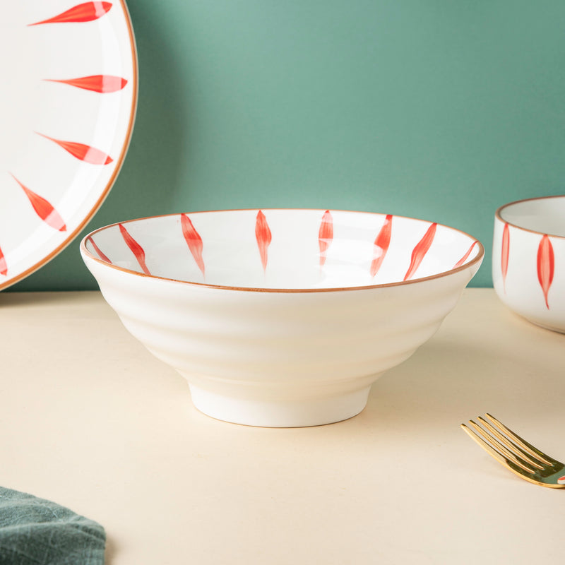 Teardrop Red 21 Piece Dinner Set For 6