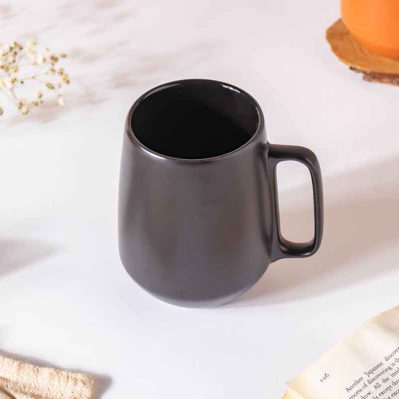 Jet Black Coffee Mug 300 ml- Mug for coffee, tea mug, cappuccino mug | Cups and Mugs for Coffee Table & Home Decor