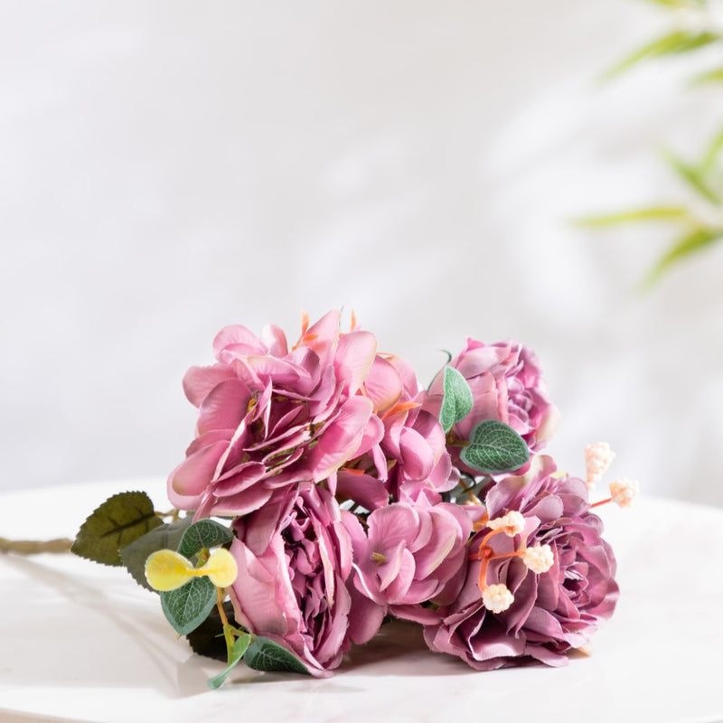 Rose Bouquet Purple - Artificial flower | Flower for vase | Home decor item | Room decoration item