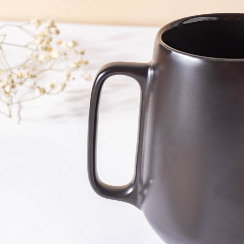 Jet Black Coffee Mug 300 ml- Mug for coffee, tea mug, cappuccino mug | Cups and Mugs for Coffee Table & Home Decor