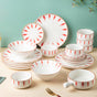 Teardrop Red 21 Piece Dinner Set For 6