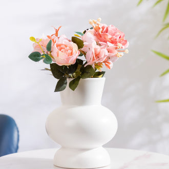 Rose Bouquet Pink - Artificial flower | Flower for vase | Home decor item | Room decoration item