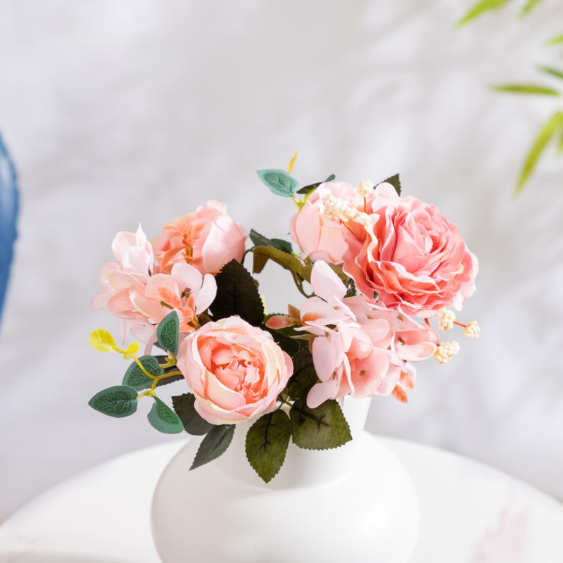Rose Bouquet Pink - Artificial flower | Flower for vase | Home decor item | Room decoration item