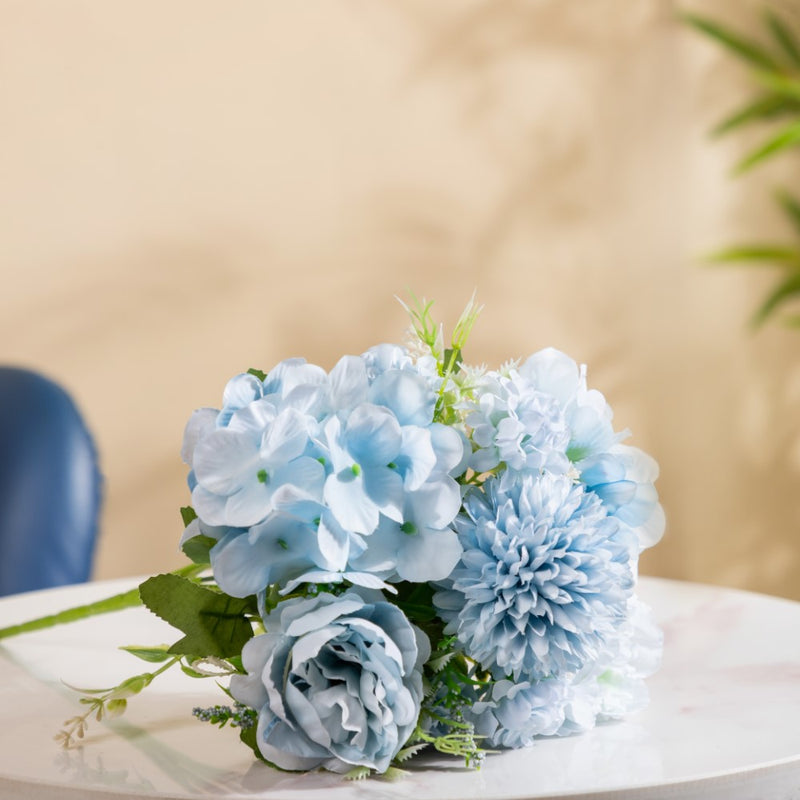 Artificial Flower Bunch Peony Blue - Artificial flower | Home decor item | Room decoration item