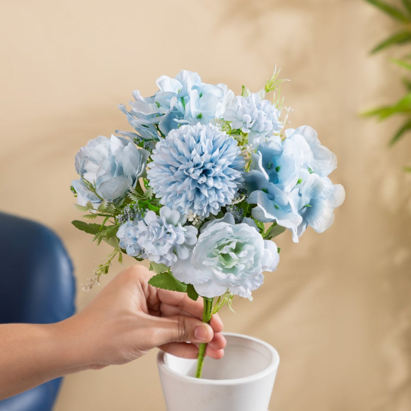 Artificial Flower Bunch Peony Blue - Artificial flower | Home decor item | Room decoration item