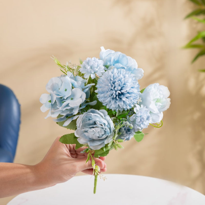 Artificial Flower Bunch Peony Blue - Artificial flower | Home decor item | Room decoration item