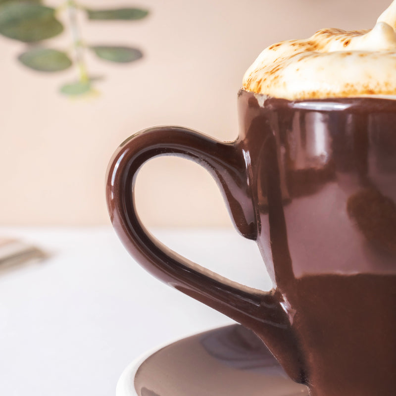 Glazed Ceramic Brown Cup Set 150 ml- Tea cup, coffee cup, cup for tea | Cups and Mugs for Office Table & Home Decoration