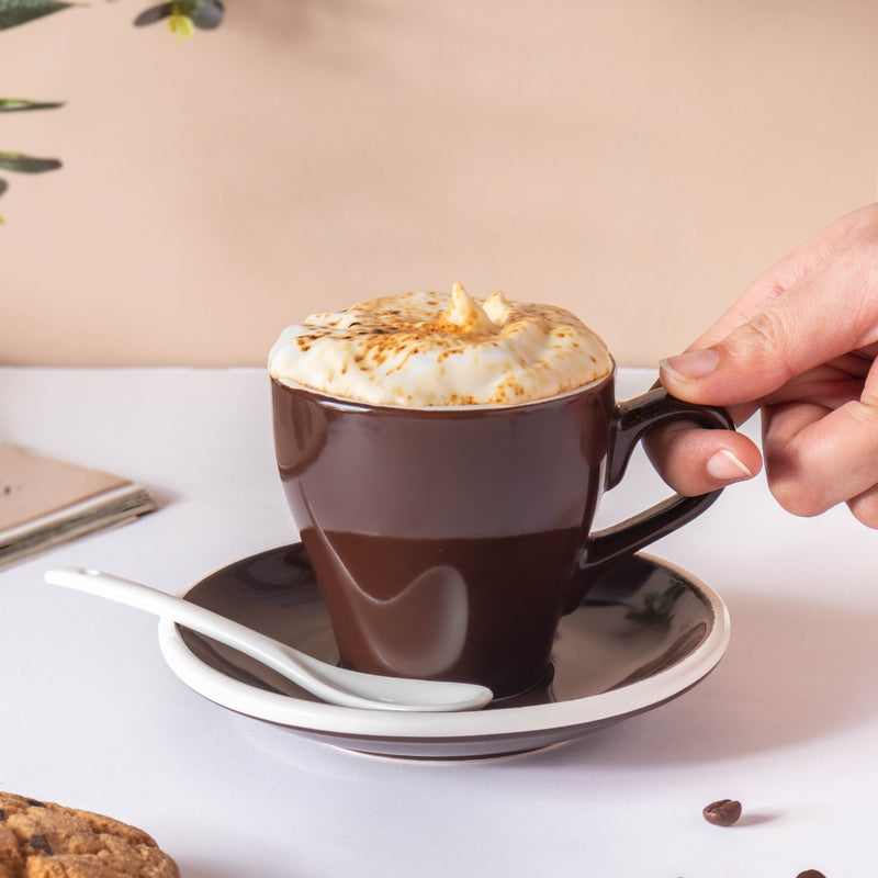 Glazed Ceramic Brown Cup Set 150 ml- Tea cup, coffee cup, cup for tea | Cups and Mugs for Office Table & Home Decoration