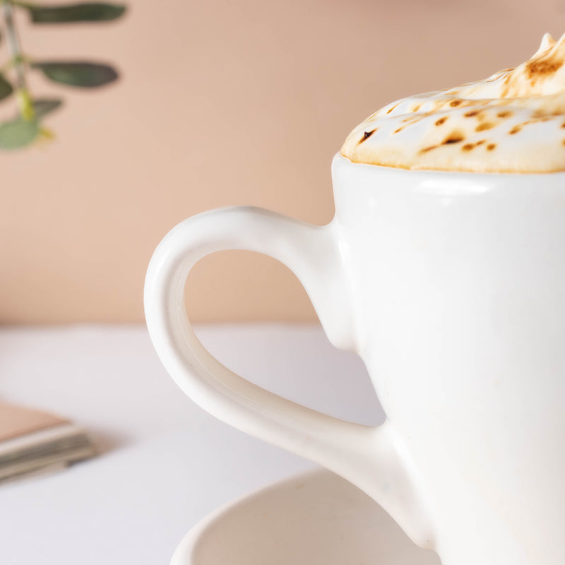 Glazed Ceramic White Cup Set 150 ml- Tea cup, coffee cup, cup for tea | Cups and Mugs for Office Table & Home Decoration