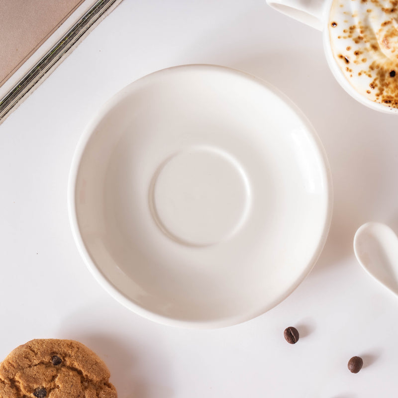 Glazed Ceramic White Cup Set 150 ml- Tea cup, coffee cup, cup for tea | Cups and Mugs for Office Table & Home Decoration