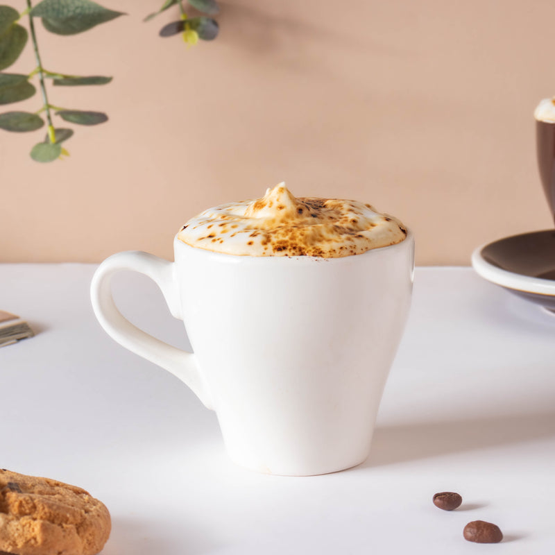 Glazed Ceramic White Cup Set 150 ml- Tea cup, coffee cup, cup for tea | Cups and Mugs for Office Table & Home Decoration