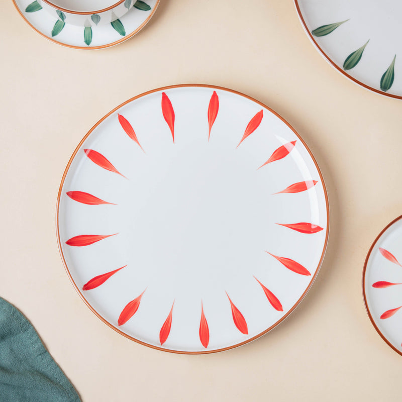 Teardrop Red And Green 22 Piece Dinner Set For 6