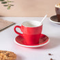 Glazed Ceramic Red Cup Set 150 ml- Tea cup, coffee cup, cup for tea | Cups and Mugs for Office Table & Home Decoration