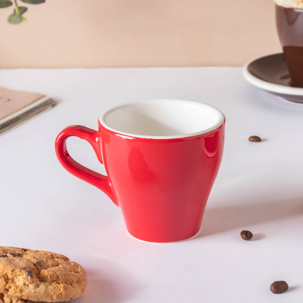 Glazed Ceramic Red Cup Set 150 ml